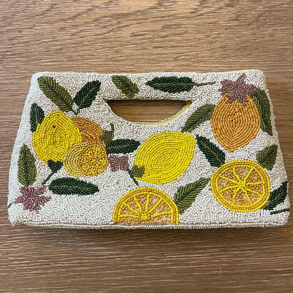 America & Beyond Lemon Beaded Clutch - Picture 2 of 4